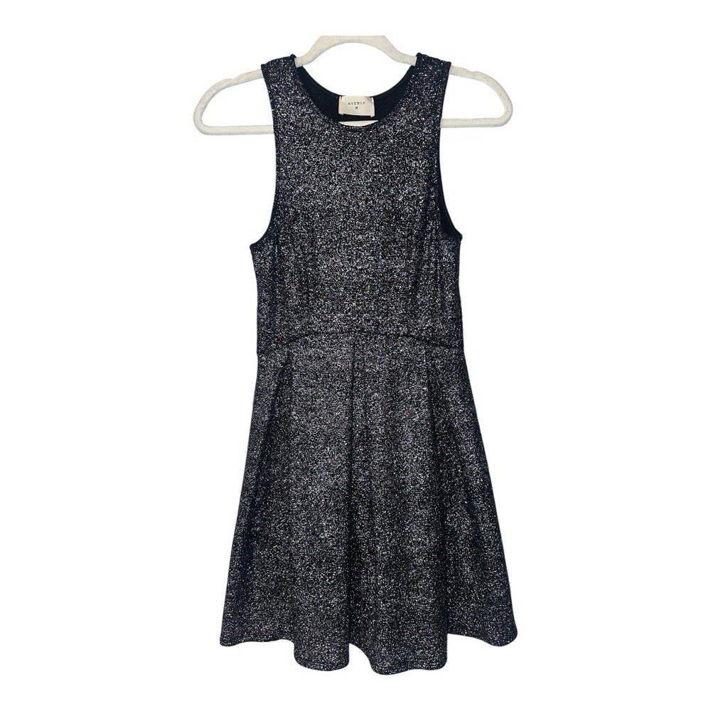 Everly Black/Silver Sparkly‎ Mini Dress, Medium